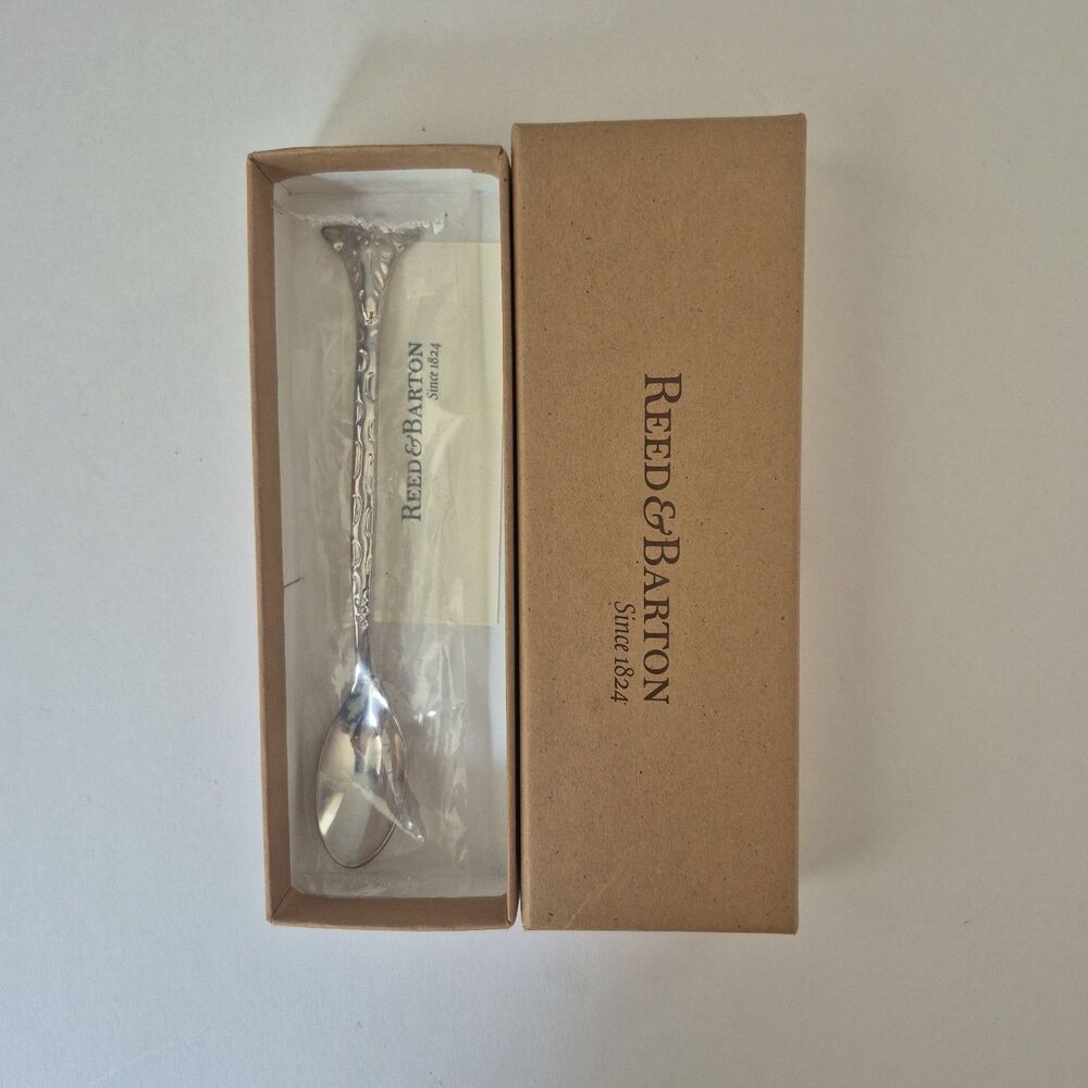 Reed & Barton Silver Plated Safari Giraffe Baby Toddler Feed Spoon New in Box